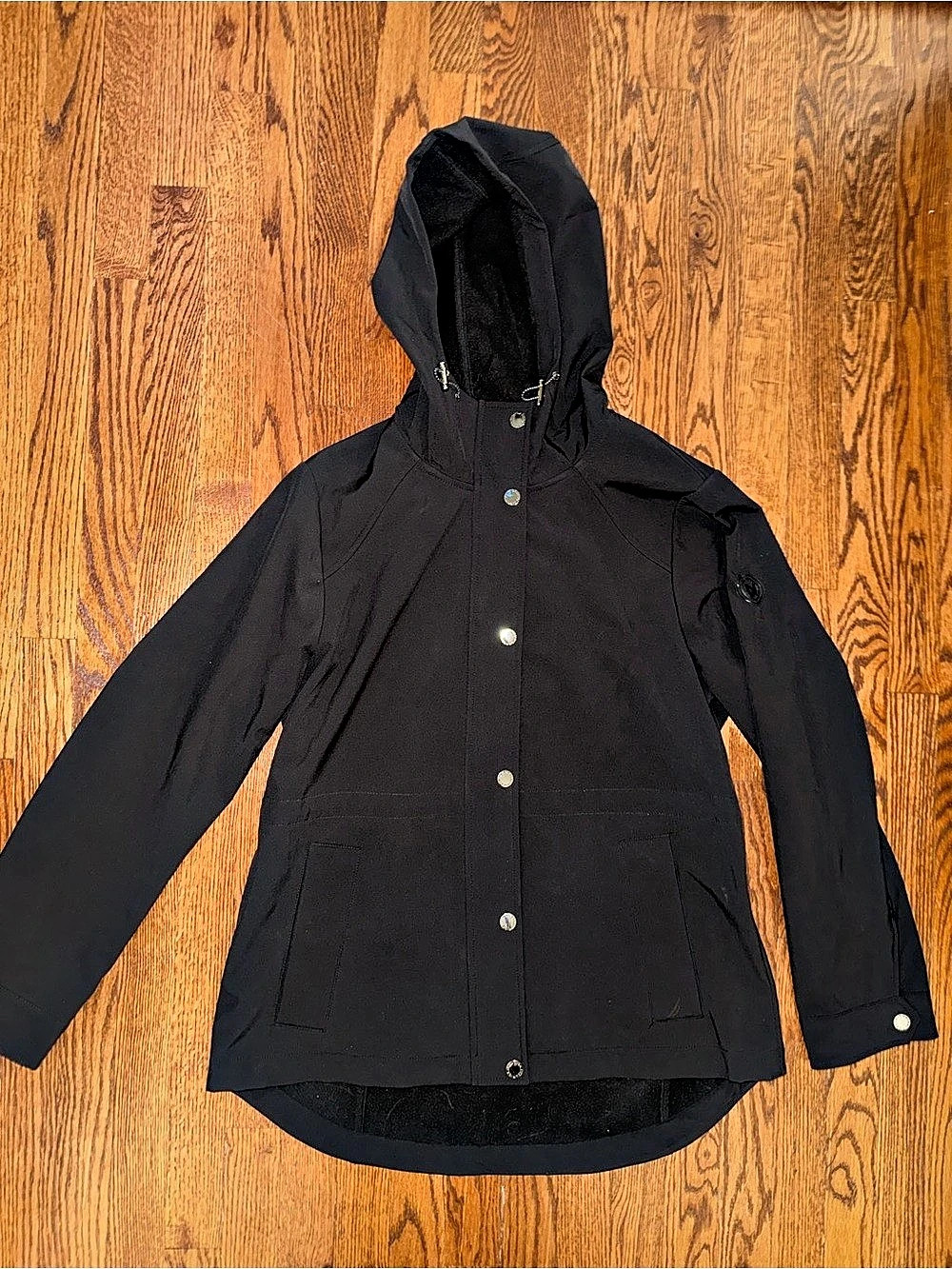 Nautica Wavestorm Softshell Jacket Black Hooded Water Resistant Jacket Size XL